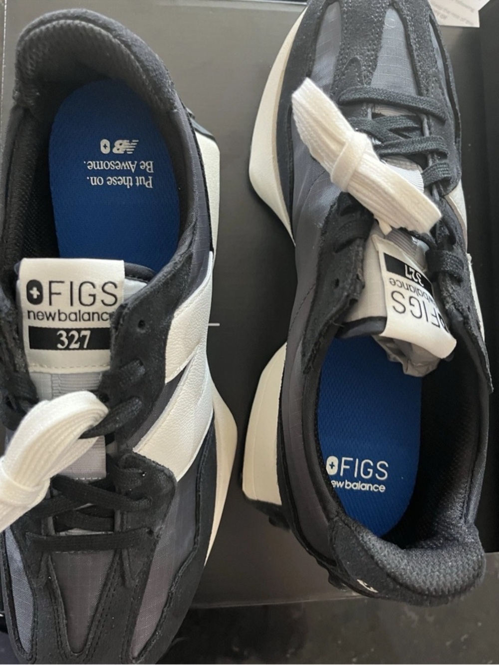 New Balance 327 Sneakers in Black and White